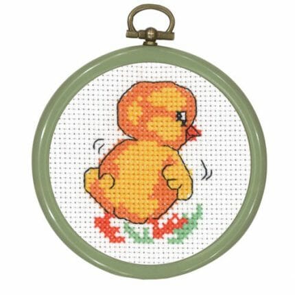 14-1344, 14-1342, 14-1343, 14-1340 permin, påskekylling, påske, påskebroderi, påskekylling nr.5, broderi med ramme