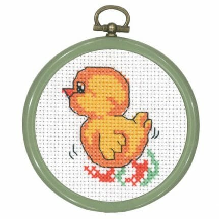 14-1344, 14-1342, 14-1343, 14-1340 permin, påskekylling, påske, påskebroderi, påskekylling nr.5, broderi med ramme