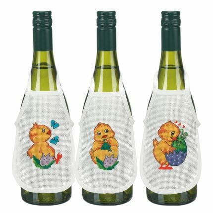 78-5169, påskeforklær, påskeforkle, påskekylling, påskebroderi, påskebrodering, korssting, korsstingsbroderi, vinforkle, påskehare, permin