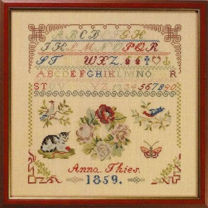 Anna Thies navnduk broderi