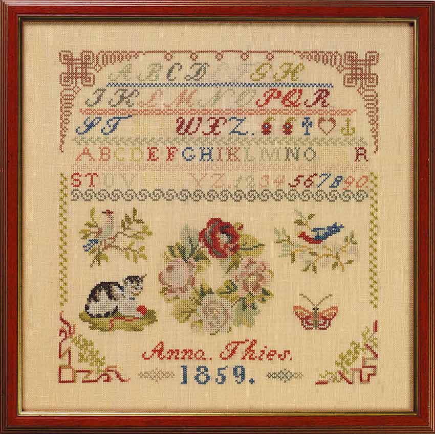 Anna Thies navnduk broderi