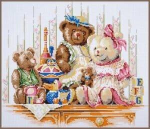 Bears and toys, bjørner og leker fra Vervaco, Diamond paintings