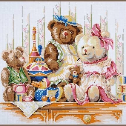 Bears and toys, bjørner og leker fra Vervaco, Diamond paintings