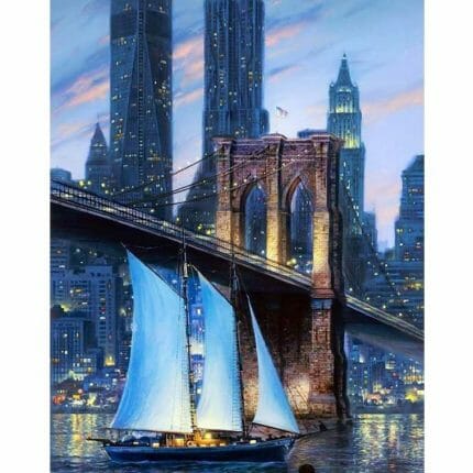 DE7035 Diamond painting seilskute under bybroa big city bridge, Collection D'Art