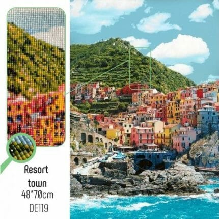 DE119 Resort Town, Feriested, Diamond Painting Collection D'Art