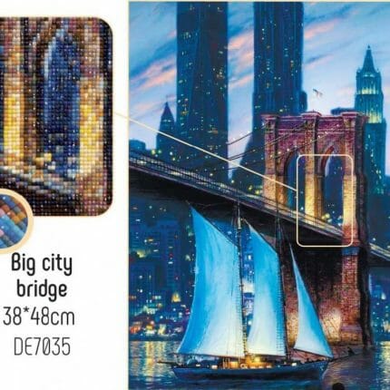 DE7035 Diamond painting seilskute under bybroa big city bridge, Collection D'Art
