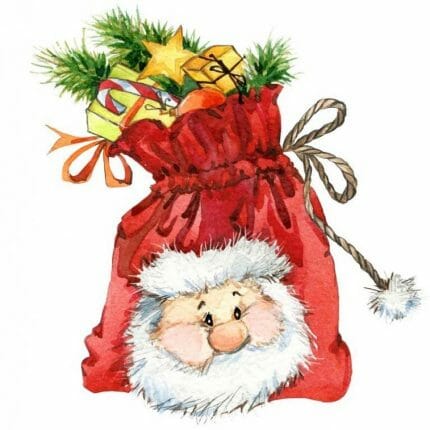 Nissesekk, diamond painting, perlebroderi, christmas bag, santa claus, Nissefar, pakker, DE7044