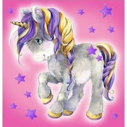 DE7029 Liten enhjørning, little unicron Diamond painting, Collection D'Art, perlebroderi