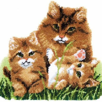 knyteteppe, vervaco, vervachtert, latch hook, katt, cat