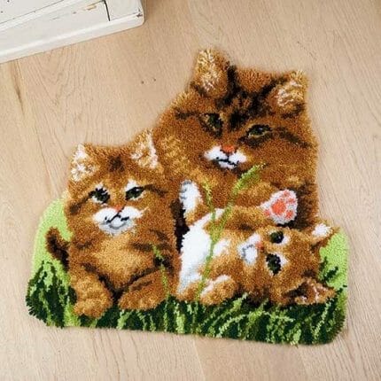 knyteteppe, vervaco, vervachtert, latch hook, cat, katt