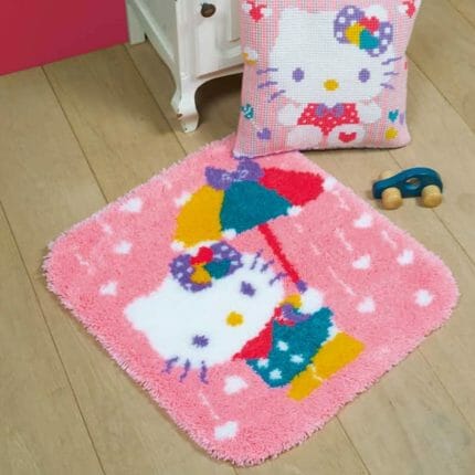 knyteteppe, vervaco, vervachtert, latch hook